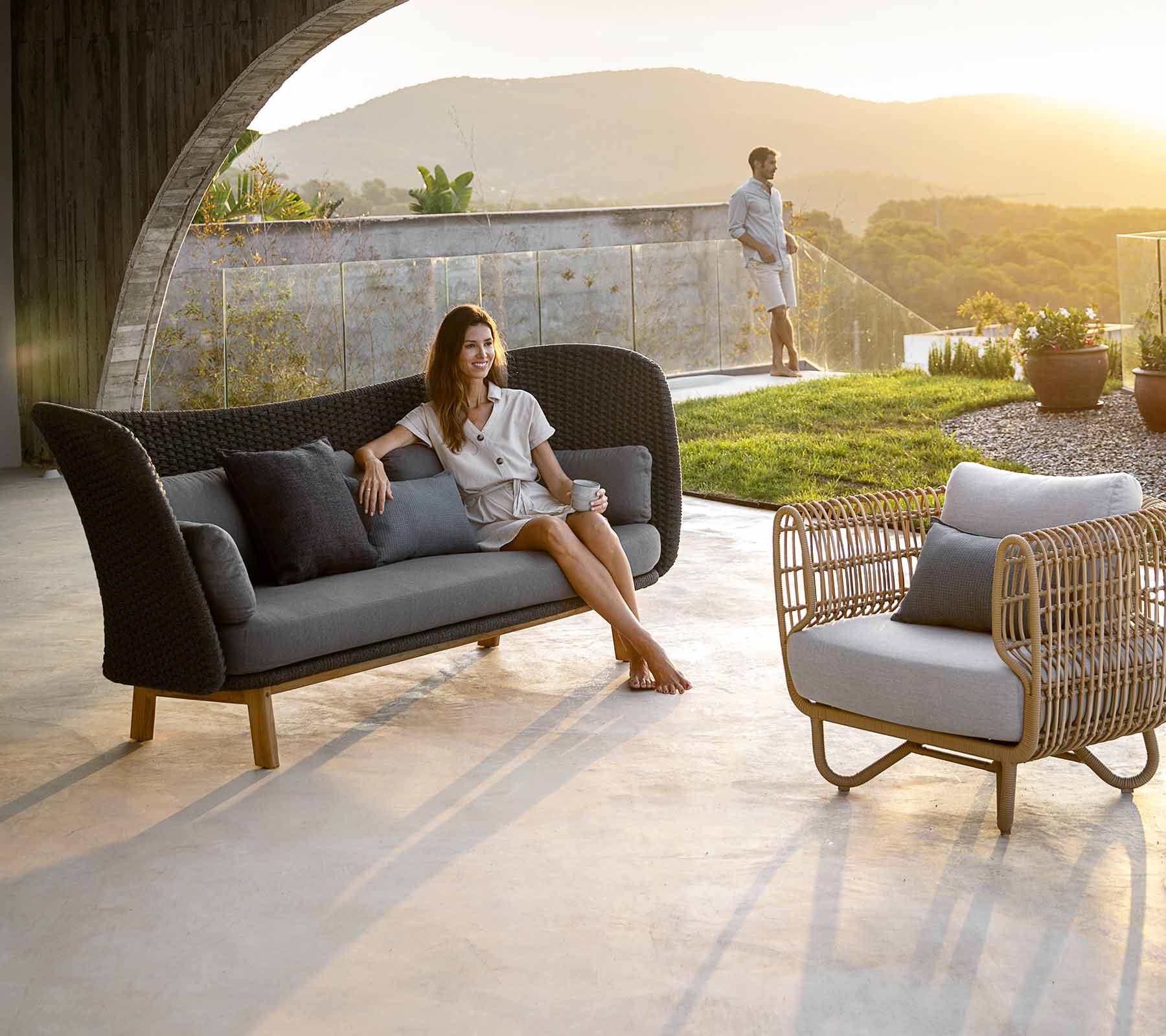 Peacock Wing 3-Sitzer Loungesofa Soft Rope