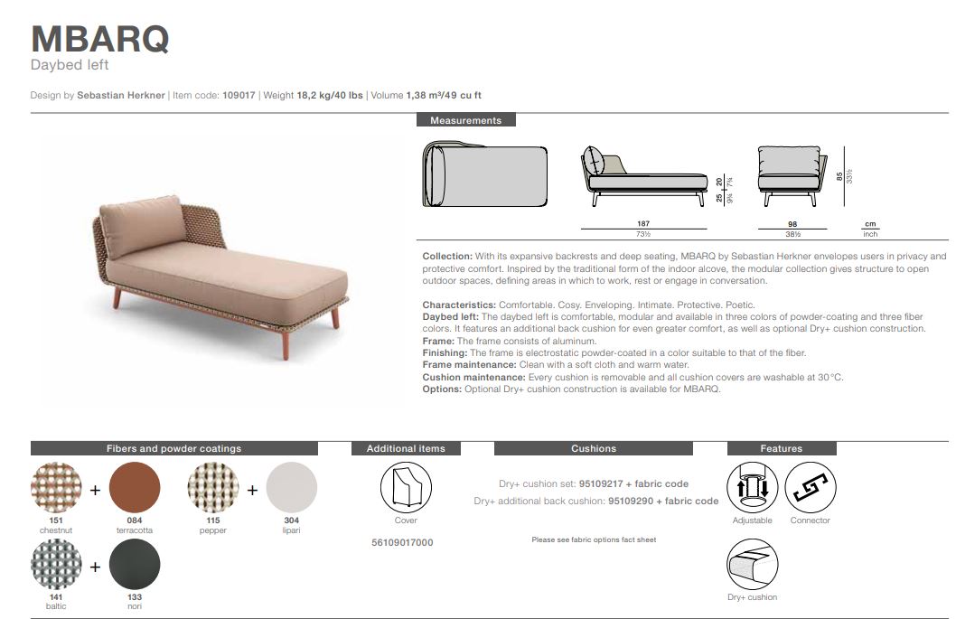 Mbarq Lounge Daybed, inkl. Polster