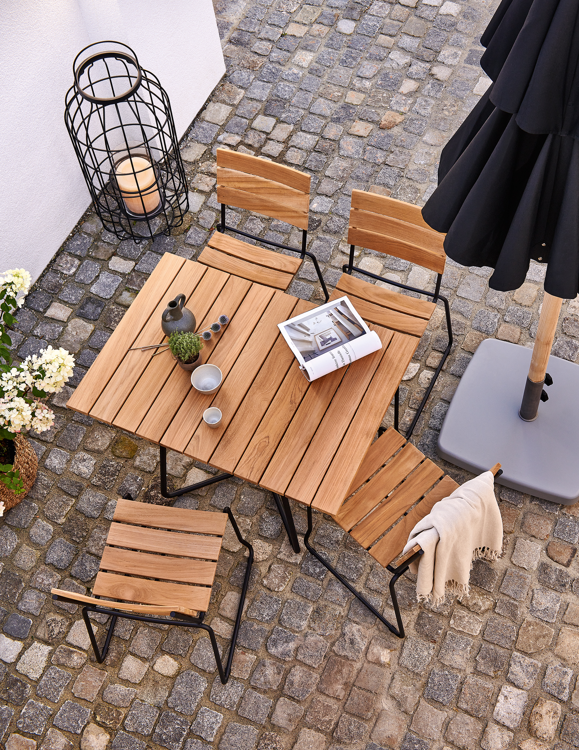 Balcony Stuhl mit Teak Belattung  