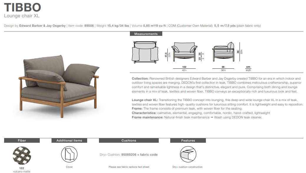 Tibbo Lounge Sessel XL inkl. Polster