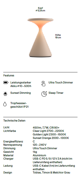 Tischleuchte Salt