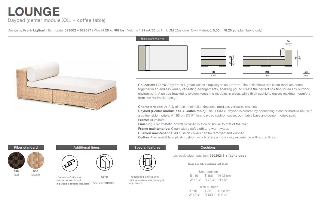 Lounge Daybed, inkl. Polster 