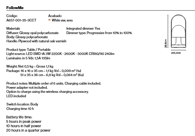 Marset FollowMe Akku Tischleuchte