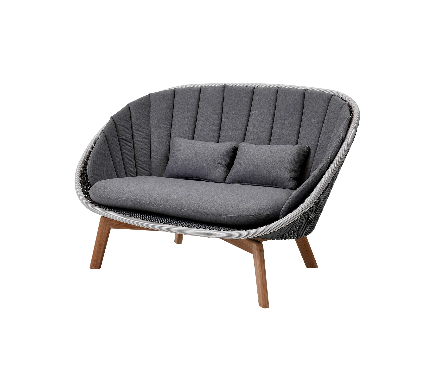 Peacock 2-Sitzer Sofa, Teak Beine , Kissensatz inklusive!