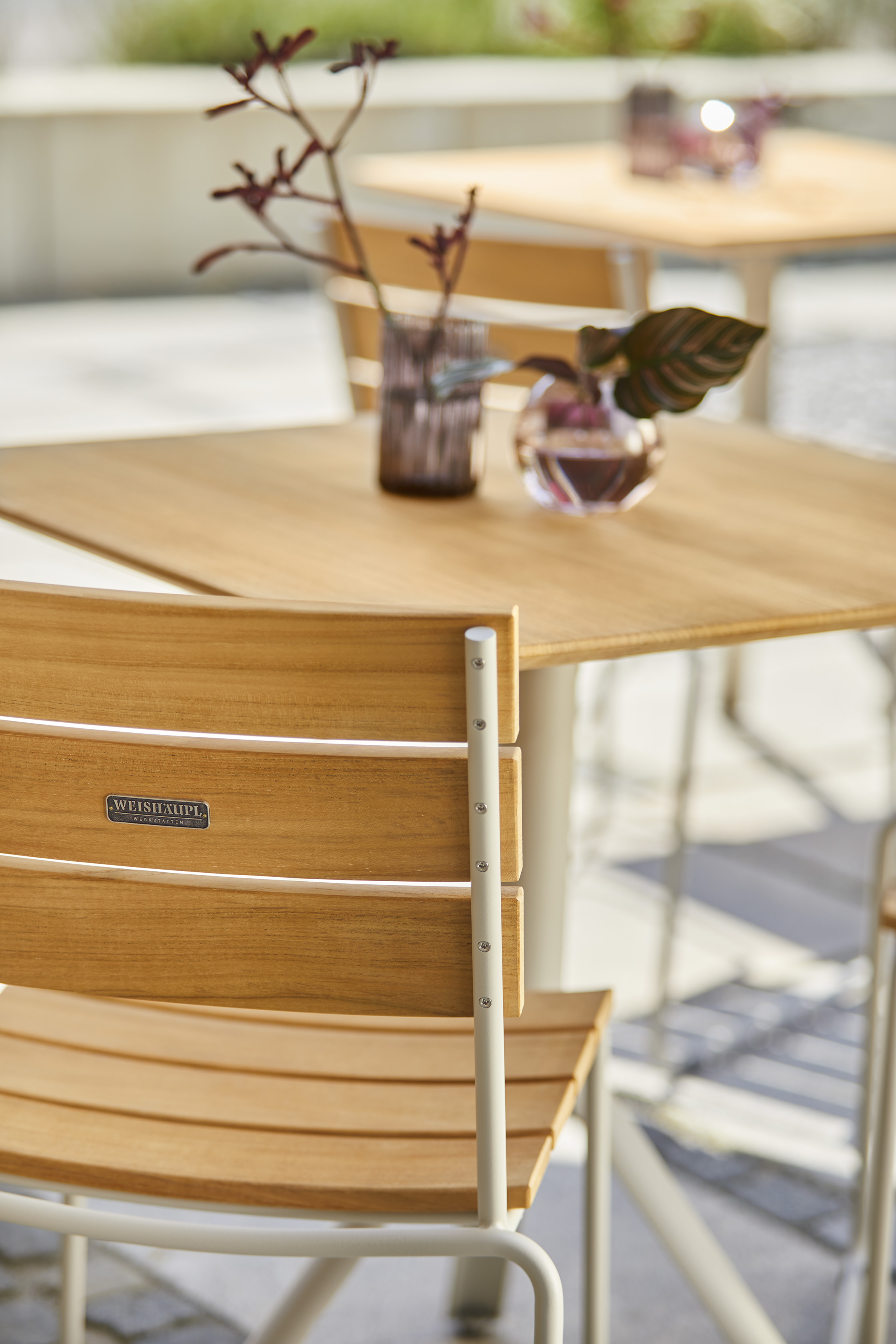 Balcony Stuhl mit Teak Belattung Balcony Stuhl mit Teak Belattung