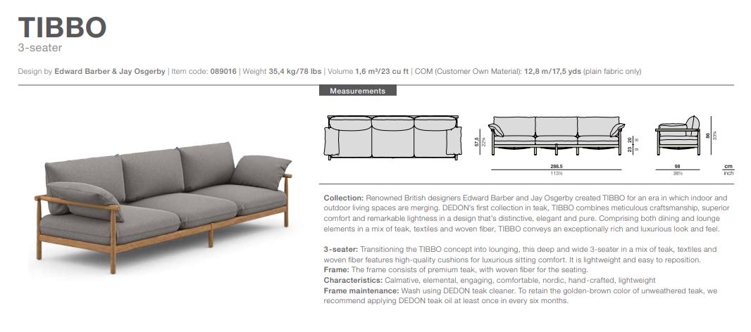 Tibbo Lounge 3-Sitzer Sofa inkl. Polster