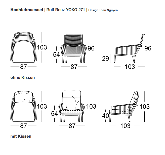 Rolf Benz 271 Yoko HSE Sessel  